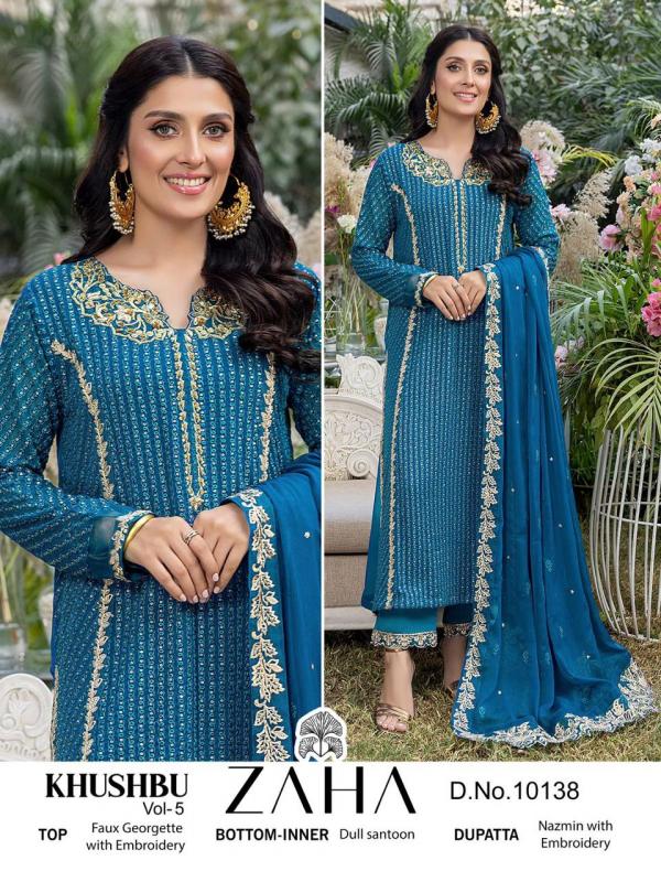 Zaha Khushbu Vol 5 Festive Designer Pakistani Suit Collection